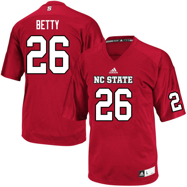 Men #26 Devon Betty NC State Wolfpack College Football Jerseys Sale-Red